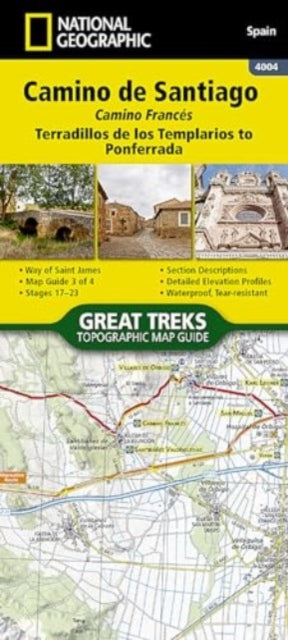 Camino de Santiago - Camino France Map 3 of 4: Terradillos de los Templarios to Ponferrada