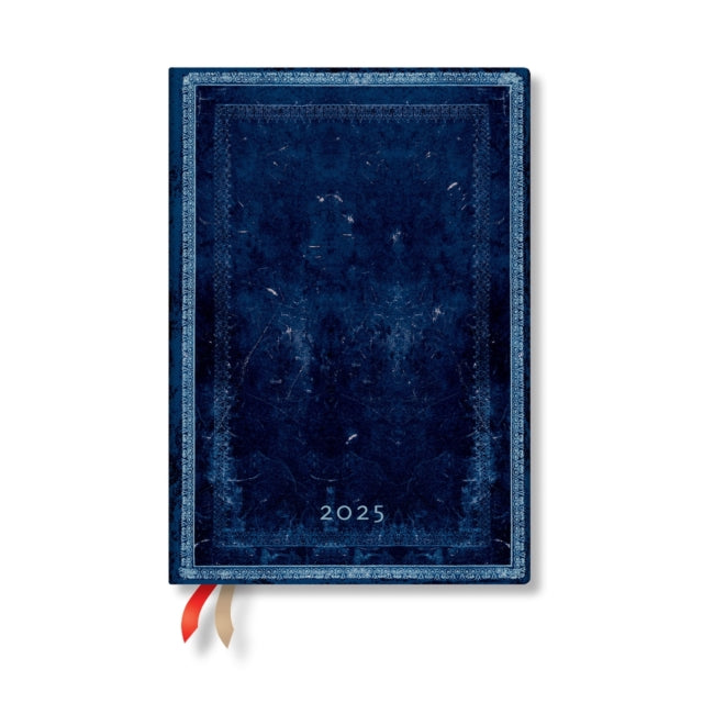 Inkblot (Old Leather Collection) Midi 12-month Horizontal Hardback Dayplanner 2025 (Elastic Band Closure)