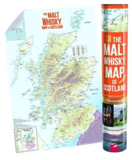 The MALT WHISKY MAP OF SCOTLAND: Folded, Rolled, Tubed