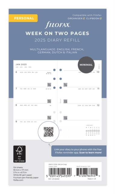 Personal Minimal Week On Two Pages 2025 Diary