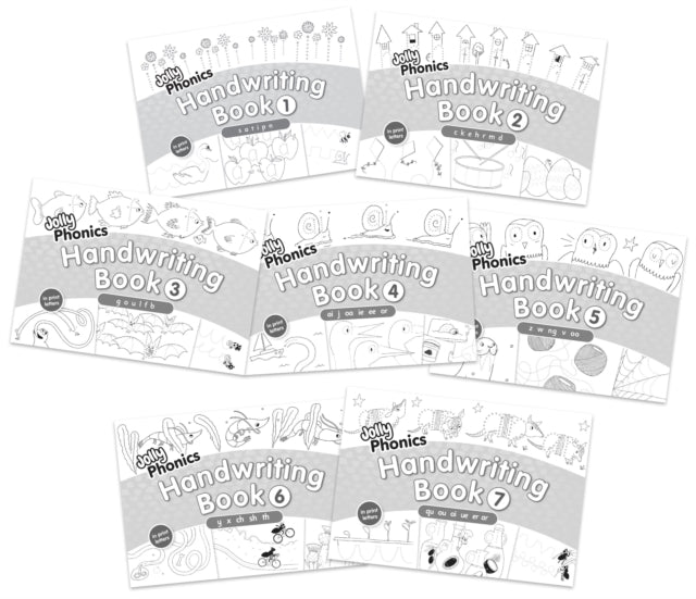 Jolly Phonics Handwriting Books Complete Set (1-7): In Print Letters (American English edition)