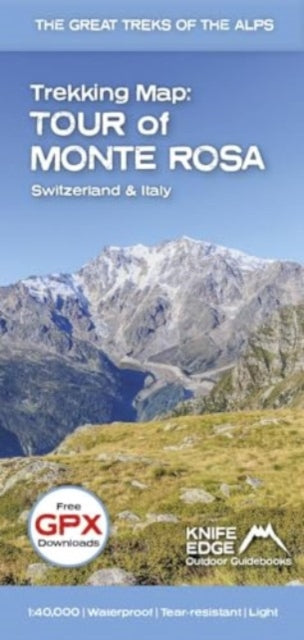 Tour of Monte Rosa Trekking Map: Switzerland & Italy