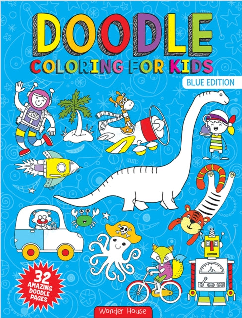 Doodle Coloring For Kids: Blue Edition