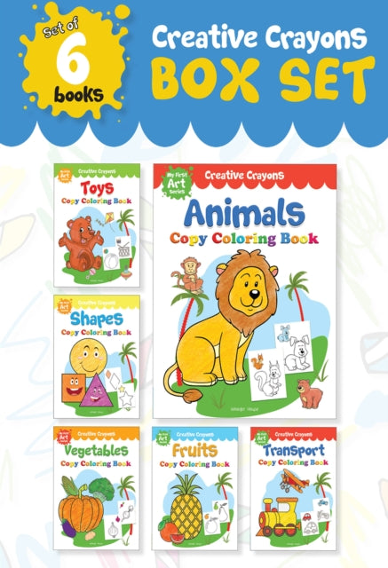 Colouring Books Super Boxset: Pack of 6 Crayon Copy Colour Books for Kids