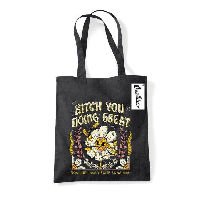 Letter Shoppe (You Doing Great) Black Tote Bag