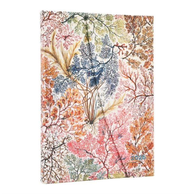2026 Anemone (William Kilburn) Midi 12-month Horizontal Hardcover Flexi Dayplanner 2026 (Wrap Closure)