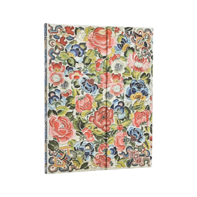 2026 Pear Garden (Peking Opera Embroidery) Ultra 12-month Horizontal Hardcover Flexi Dayplanner 2026 (Wrap Closure)
