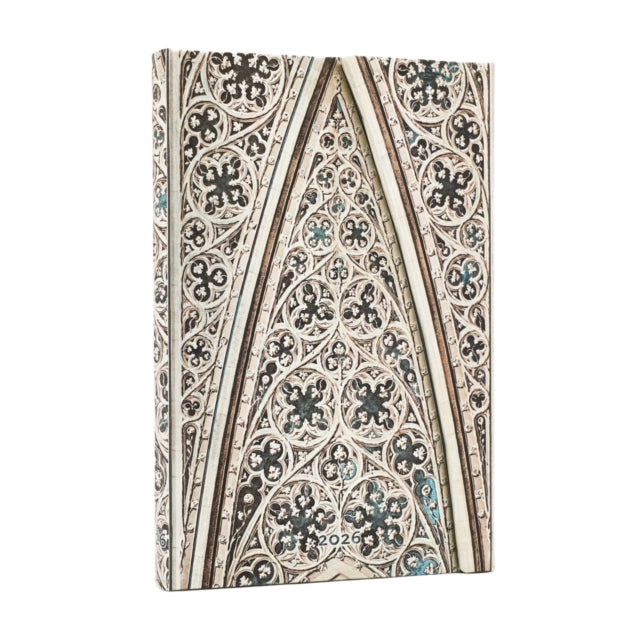 2026 Vault of the Milan Cathedral (Duomo di Milano) Mini 12-month Verso Hardcover Flexi Dayplanner 2026 (Wrap Closure)
