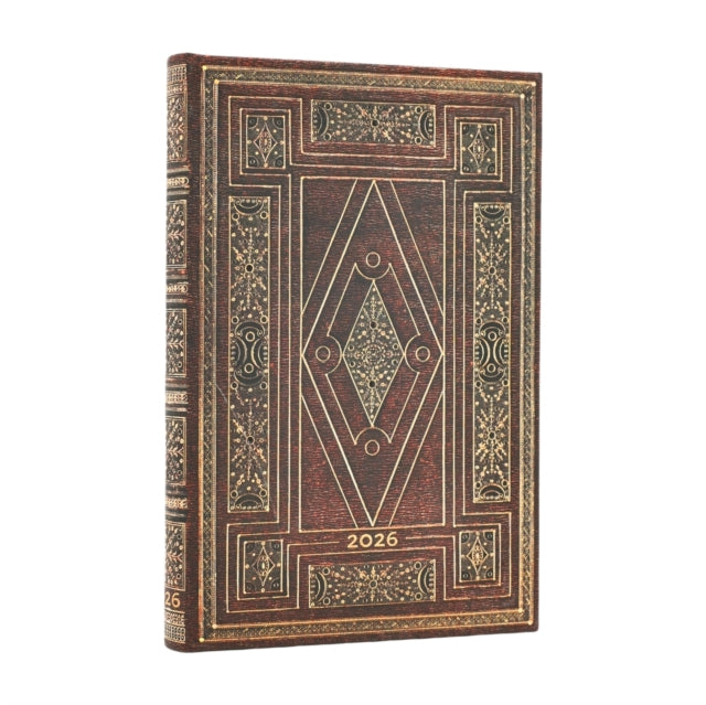 2026 First Folio (Shakespeare’s Library) Mini 12-month Verso Hardcover Flexi Dayplanner 2026 (Elastic Band Closure)