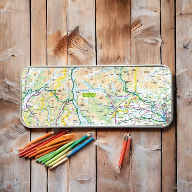 OS Map Metal Pencil Tin - Loch Lomond and The Trossachs National Park