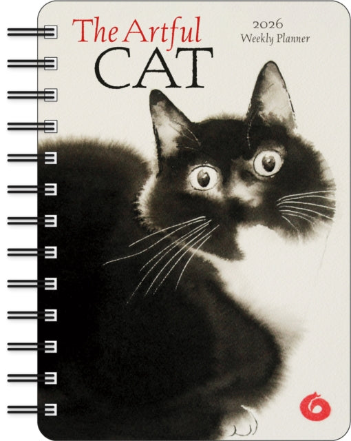 The Artful Cat 2026 Weekly Planner Calendar: Brush and Ink Watercolor Paintings