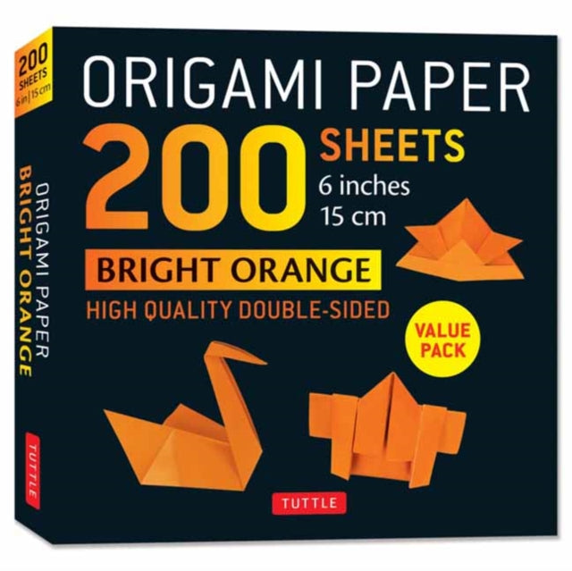 Origami Paper 200 sheets Bright Orange 6"a: Solid Orange Double-Sided Origami Sheets with Instructions for 12 Projects
