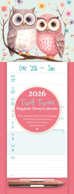 Twit Twoo Weektoview Magnetic Calendar 2