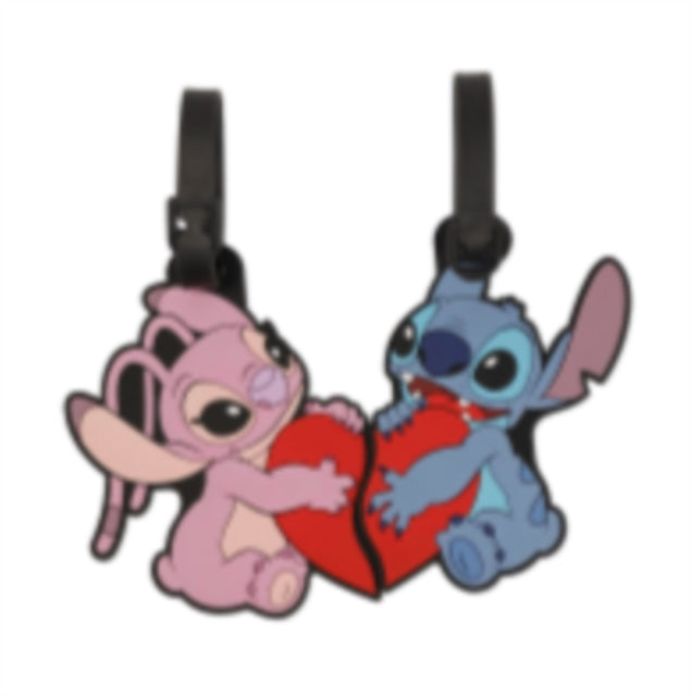 Disney Angel & Stitch Love Heart Luggage Tags