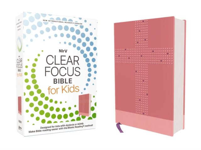 NIrV, Clear Focus Bible for Kids (Help Kids with ADHD or Dyslexia Read with Confidence), Leathersoft, Pink: Help Kids with ADHD or Dyslexia Read with Confidence