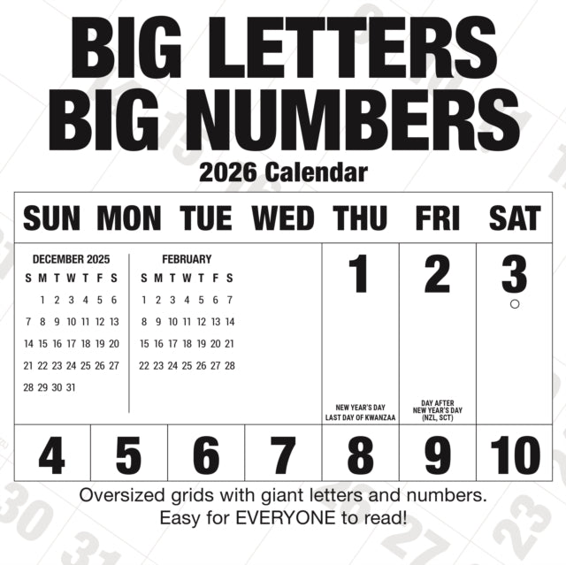 Big Letters Big Numbers Square Wall Sund