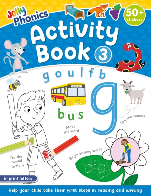Jolly Phonics Activity Book 3: in Print Letters (American English edition)