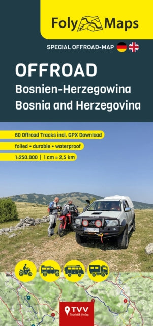 FolyMaps OFFROAD Bosnia and Herzegovina 1:250 000: Special map with over 60 off-road tracks