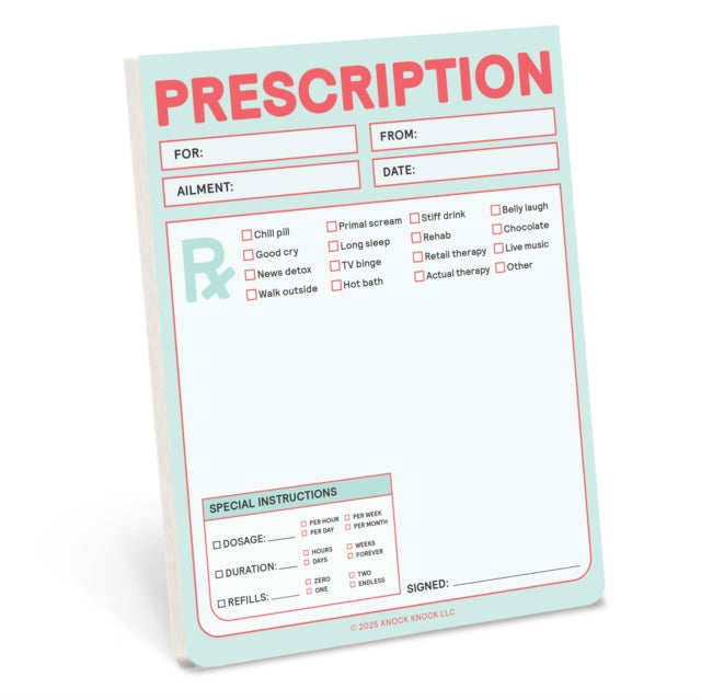 Knock Knock Prescription Nifty Note (Pastel Version)