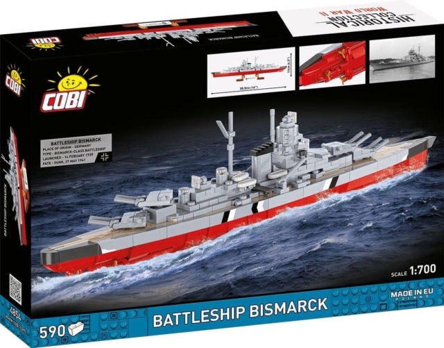 600 PCS HC WWII /4854/ Battleship BISMARCK scale 1:700