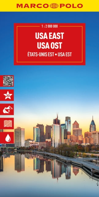 USA East Marco Polo Map: Atlantic Coast, Great Lakes and Appalachian Mountains
