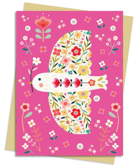 Bee Brown: Pink Floral Dove Greeting Card Pack: Pack of 6