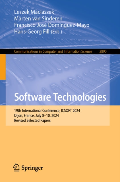 Software Technologies: 19th International Conference, ICSOFT 2024, Dijon, France, July 8–10, 2024, Revised Selected Papers