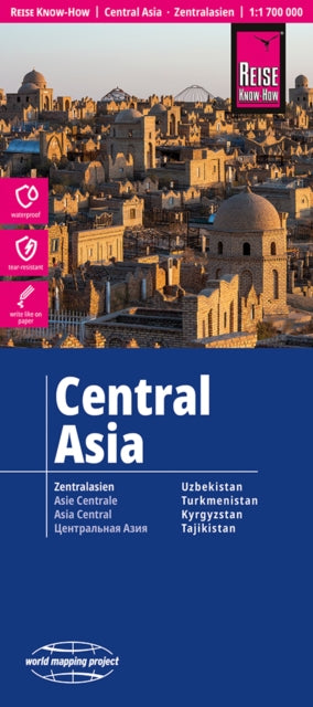 Central Asia Map: Uzbekistan - Turkmenistan - Kyrgyzstan - Tajikistan