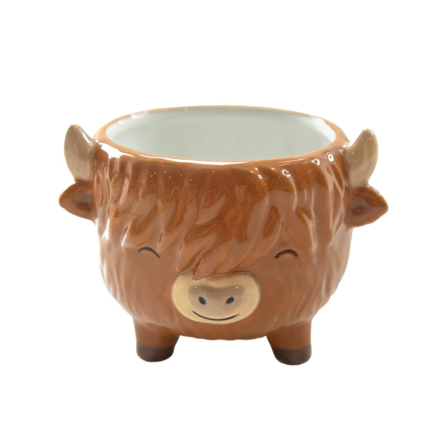 Highland Cow Mini Planter on Legs cover