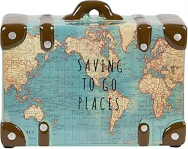 Saving to Go Places Vintage Map Money Bank cover