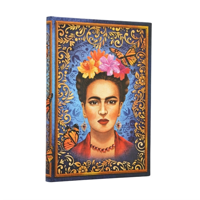 The Colourful Portrait Midi Unlined Hardcover Journal, 144pg, 120GSM by Paperblanks (Viva Frida) cover