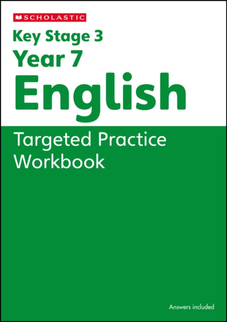 KS3 Year 7 English Targeted Practice Workbook with answers. cover