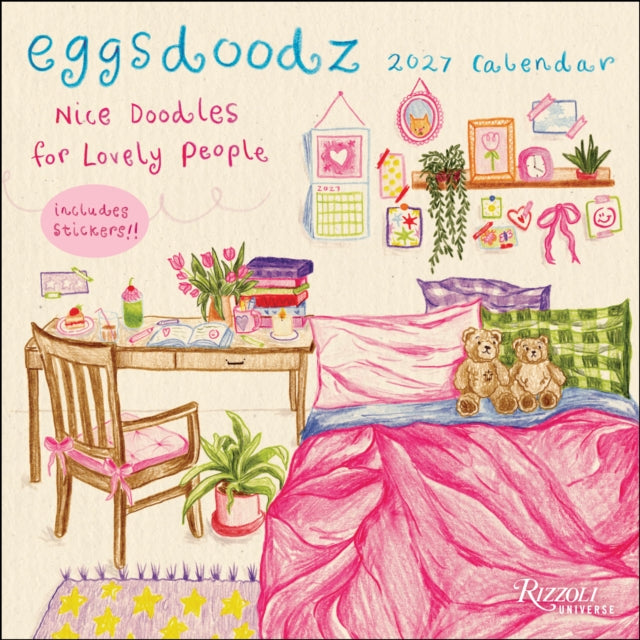 Eggsdoodz 2027 Wall Calendar (Includes Stickers) cover
