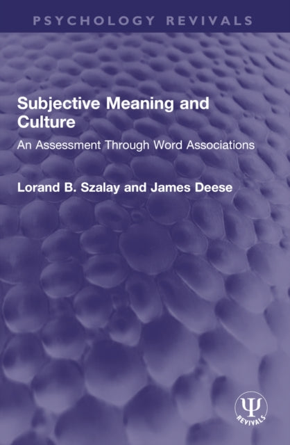 Subjective Meaning and Culture cover
