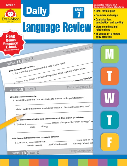 Daily Language Review, Grade 7 Te cover