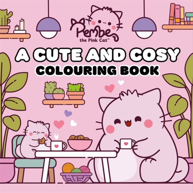 Pembe the Pink Cat: A Cute and Cosy Colouring Book cover