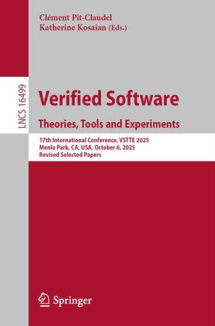Verified Software. Theories, Tools and Experiments cover