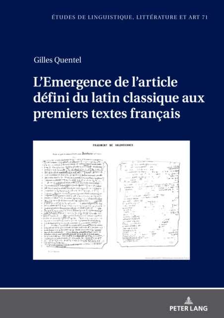 L'Emergence de l'article défini du latin classique aux premiers textes français cover