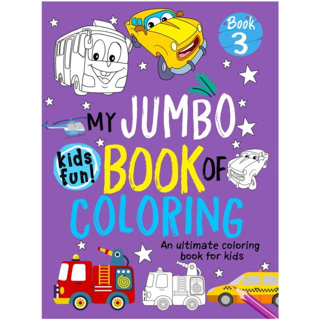 My Jumbo Book Of Colouring: Draw, Colour Or Paint- Copy Colouring Book With Colour Reference For Kids (Purple) cover