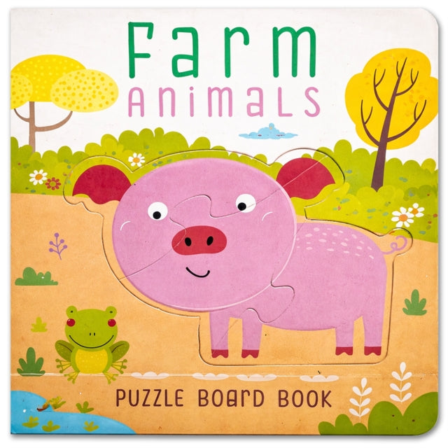 Farm Animals Puzzle Book: Board Book With Jigsaw Puzzles For Kids cover