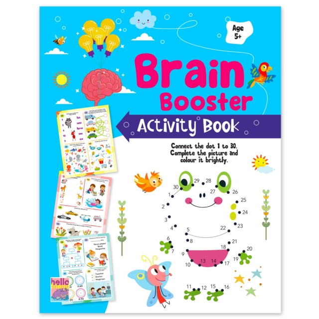 Brain Booster Activity Book For Kids Toddlers And Children 5+ Years: 96 Pages Preschool Educational Writing Practice, Pencil Control, Tracing, Maths And Brain Boosting Fun – Reusable Early Learning Book cover