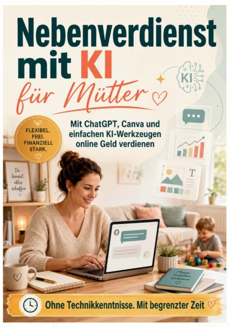 Nebenverdienst mit KI fur Mutter: Mit ChatGPT, Canva und einfachen KI-Werkzeugen online Geld cover