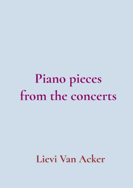 Piano pieces from the concerts cover