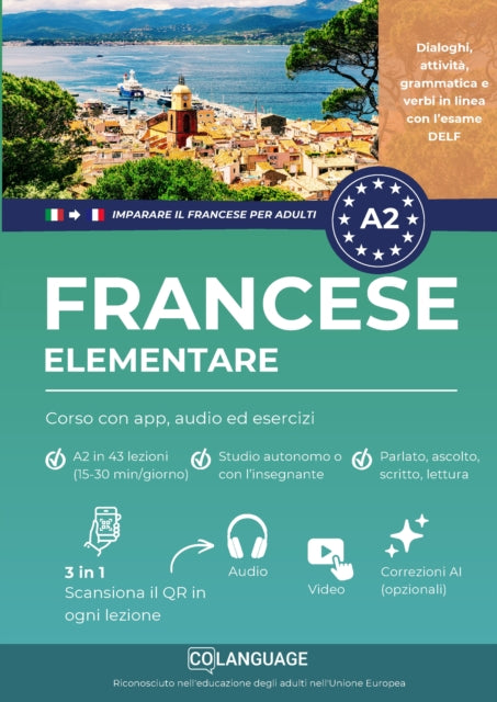 Imparare il francese A2 elementare: corso con app, audio ed esercizi cover