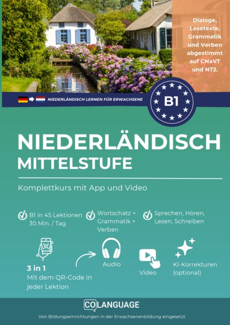 Niederlandisch lernen B1 Mittelstufe. Kompletter Kurs mit App und Video cover