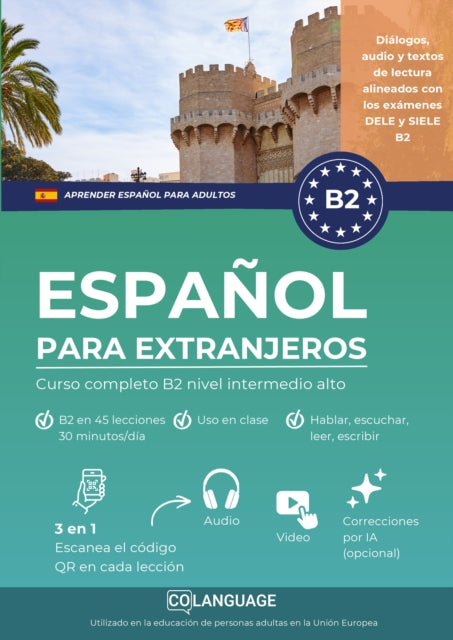 Aprender espanol para extranjeros. Curso completo B2 nivel intermedio alto cover