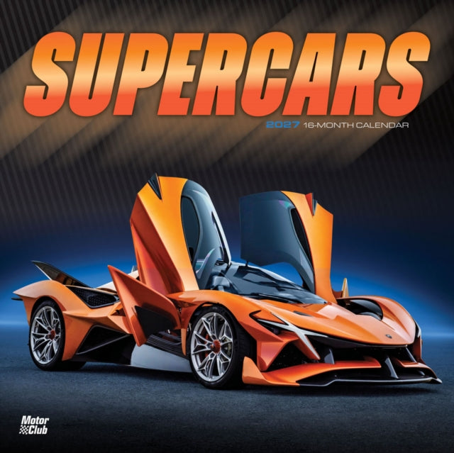 Supercars 2027 12 X 24 Inch (Hanging) Monthly Square Wall Calendar Plastic-Free cover