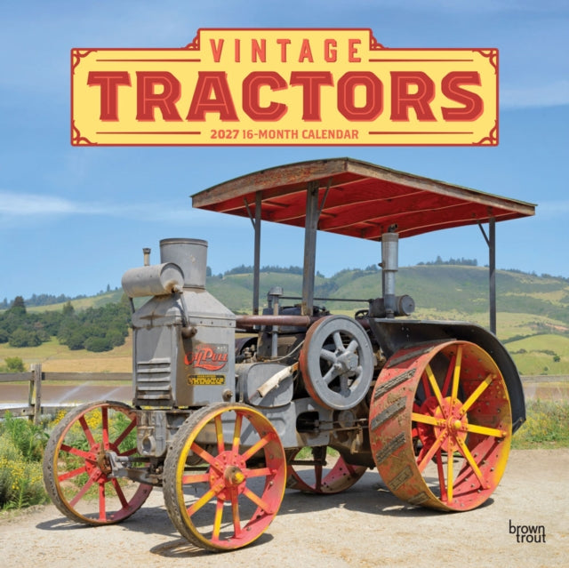 Vintage Tractors 2027 12 X 24 Inch (Hanging) Monthly Square Wall Calendar Plastic-Free cover