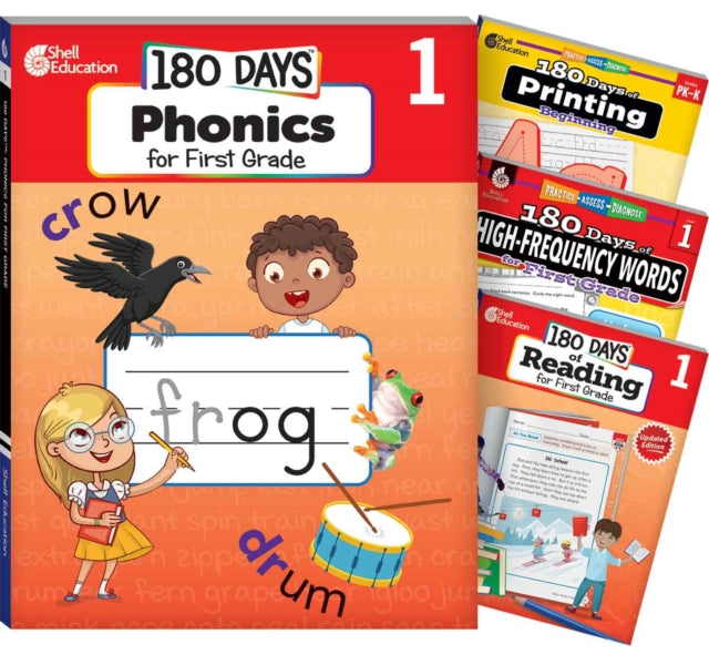 180 Days(TM): Phonics, High-Frequency Words, Reading 2nd Edition, and Printing: Grade 1: 4-Book Set cover