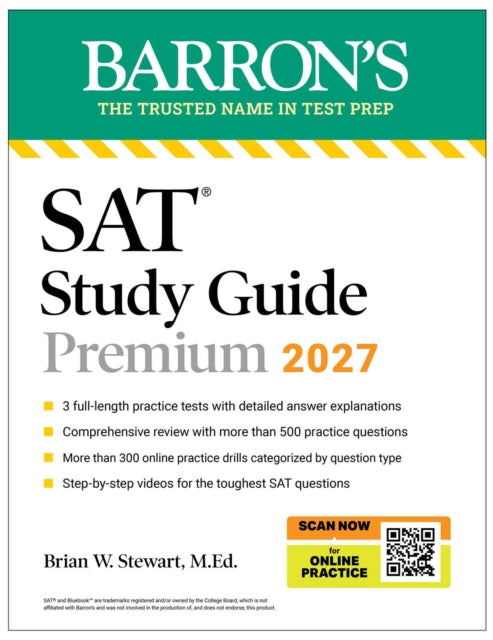 SAT Study Guide Premium, 2027: 3 Practice Tests + Comprehensive Review + Online Practice and Video Lessons cover